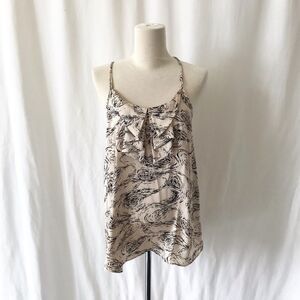 Swirl print drapy racer back top Size M